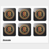 【600】赤・黄ドラゴンズ スクエアシール (シート)