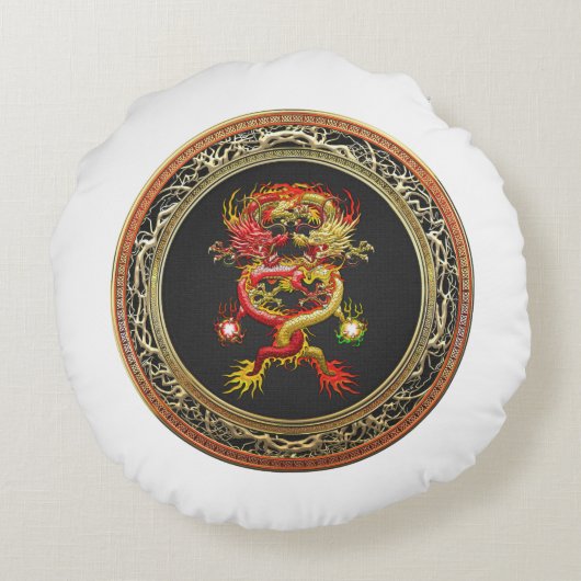 【600】赤・黄ドラゴンズ ラウンドクッション (裏面)