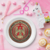 [600]金ゴールドのローマ帝国ワシ ペーパープレート (パーティー)