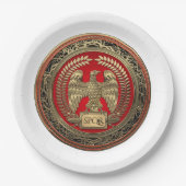 [600]金ゴールドのローマ帝国ワシ ペーパープレート (正面)