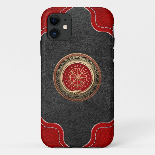 [600] Vegviser -バイキング金ゴールド魔法Runic Compass Case-Mate iPhoneケース (裏面)