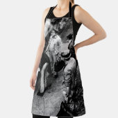 60163列車の横に立っている男性のグレースケール写真 エプロン (インサイチュ)