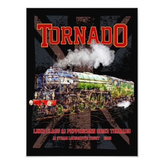 60163竜巻ヴィンテージ蒸気機関車 フォトプリント            (正面)