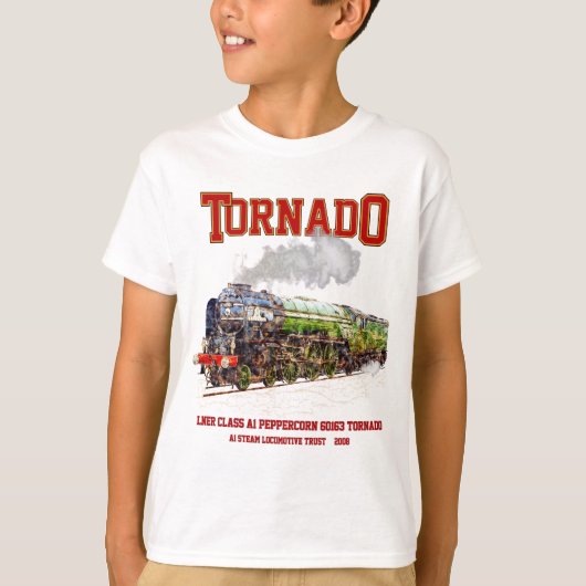 60163竜巻ヴィンテージ蒸気機関車 Tシャツ (正面)