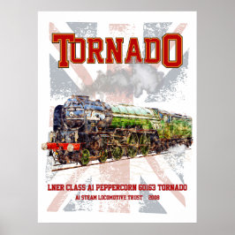 60163 Tornado Vintage Steam Train Locomotive  ポスター