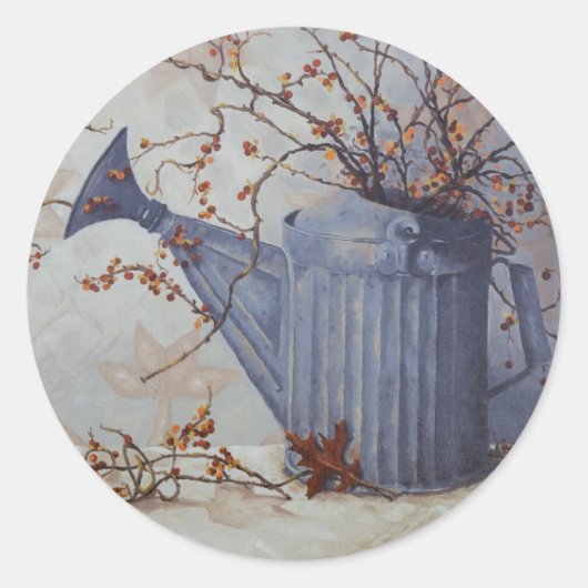 6033キルトシールに水やり缶の苦味 ラウンドシール (正面)