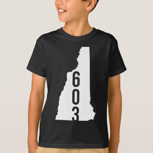 603 Nh New Hampshire Area Code State Map Tee Tシャツ (正面)