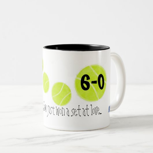 60…あなたが湖のテニスによってちょうど…勝った ツートーンマグカップ (正面右)
