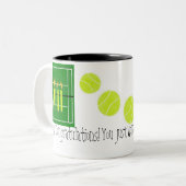 60…あなたが湖のテニスによってちょうど…勝った ツートーンマグカップ (正面左)