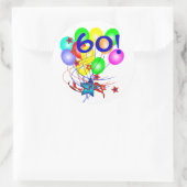 60!または任意の年齢誕生日バルーンの周りのシール ラウンドシール (バッグ)