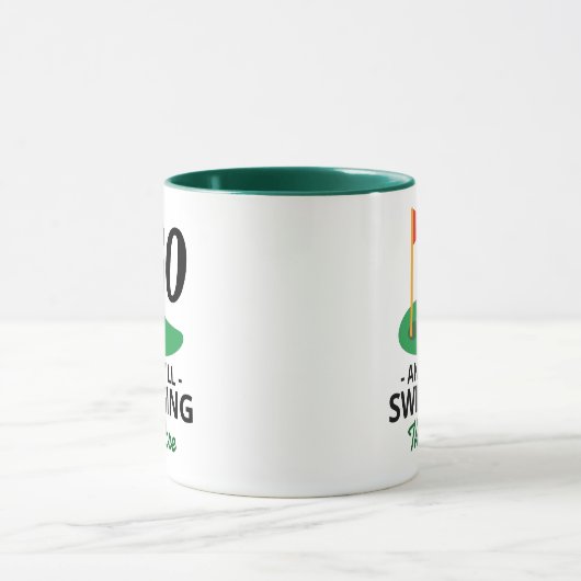 60、まだスイング、60番目のおもしろい誕生日・ゴルファー マグカップ (中央)