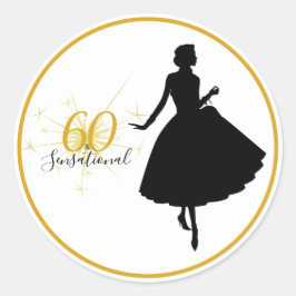 60&センセーショナル60th誕生日ギフトステッカー ラウンドシール