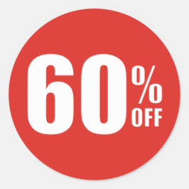 60%ディスカウントセールのステッカー ラウンドシール