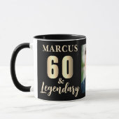 60 & 伝説のゴールド 60歳の誕生日フォト マグカップ (左)