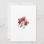 60 誕生日おめでとう レッド フラワーパーティー 招待状 (裏面)