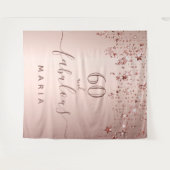 60 誕生日 ローズゴールド 星 名前 タペストリー (正面(横))