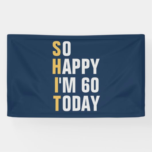 60 60th誕生日バナー/背景 横断幕 (横)