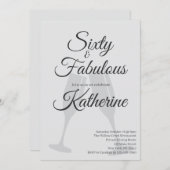 60 and Fabulous | 60th Birthday Party  招待状 (正面/裏面)