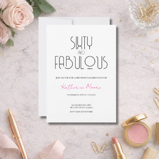 60 and Fabulous | 60th Birthday Party Invitation 招待状