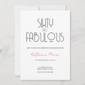 60 and Fabulous | 60th Birthday Party Invitation 招待状 (正面)