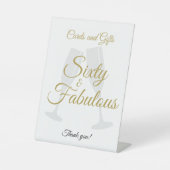 60 and Fabulous Birthday Gift Table White Gold  台座サイン (正面)