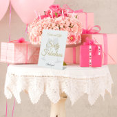 60 and Fabulous Birthday Gift Table White Gold  台座サイン