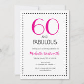 60 and Fabulous Charming Sixtieth Birthday 招待状 (正面)