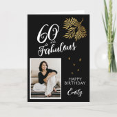 60 and Fabulous Foliage 60th Birthday Photo Card カード (正面)