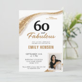 60 and Fabulous Gold 60th Birthday 招待状 (スタンド正面)