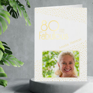 60 and Fabulous Gold Glitter Photo 60th Birthday 箔グリーティングカード