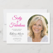 60 and Fabulous Photo 60th Birthday Party 招待状 (正面)