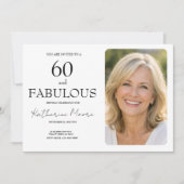 60 and Fabulous Photo 60th Birthday Party 招待状 (正面)
