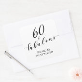60 and Fabulous Sixtieth Birthday Elegant Script スクエアシール (封筒)