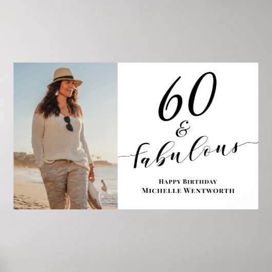 60 and Fabulous Sixtieth Birthday Photo Script ポスター (正面)