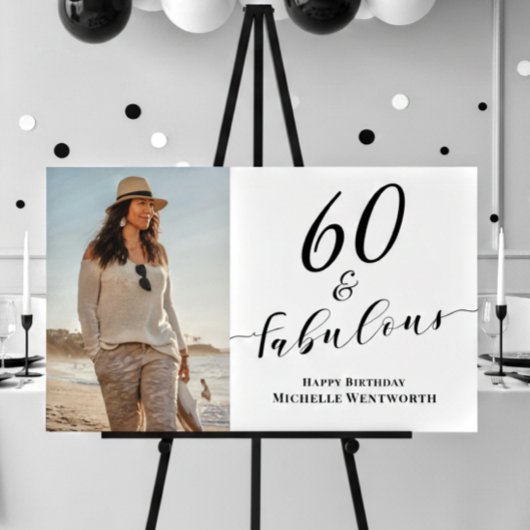 60 and Fabulous Sixtieth Birthday Photo Script  ポスター