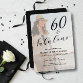 60 and Fabulous Sixtieth Birthday Photo Script 招待状