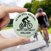 60 and Still Rolling Cyclist 60th Birthday Cycling 缶バッジ