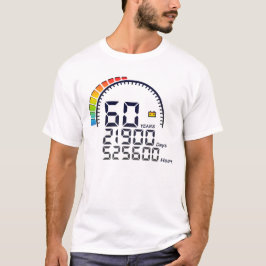 60 ans years compteur anniversaire days hours vite tシャツ