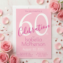 60 Celebration Blush Pink 60th Birthday Party