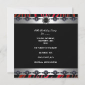 60 & Fabulous 60th Birthday Party Zebra Silver Red 招待状 (裏面)