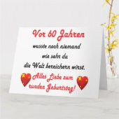 60. Geburtstag Spruch und Gratulation カード (黄色い花)