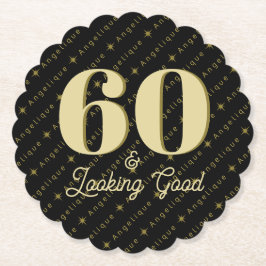 60 & Looking Good誕生日 ペーパーコースター