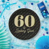 60 & Looking Good誕生日 ペーパープレート (パーティー)