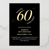 60 Making Good 60th誕生日金ゴールド 箔招待状 (正面)