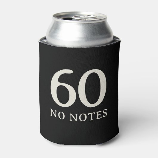 60 No Notes Birthday Personalized Minimal Party 缶クーラー (缶正面)