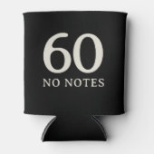 60 No Notes Birthday Personalized Minimal Party 缶クーラー (正面)