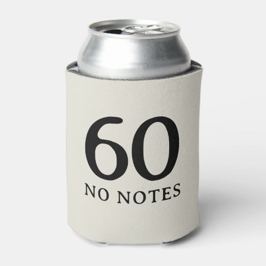 60 No Notes Birthday Personalized Minimal Party 缶クーラー (缶正面)