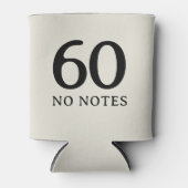 60 No Notes Birthday Personalized Minimal Party 缶クーラー (正面)
