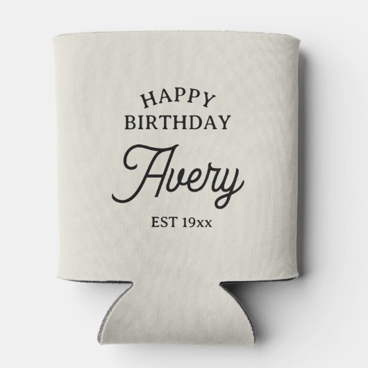 60 No Notes Birthday Personalized Minimal Party 缶クーラー (裏面)