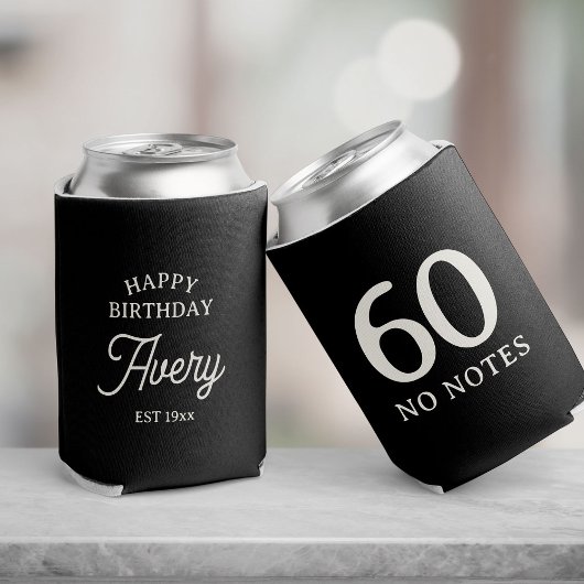 60 No Notes Birthday Personalized Minimal Party 缶クーラー